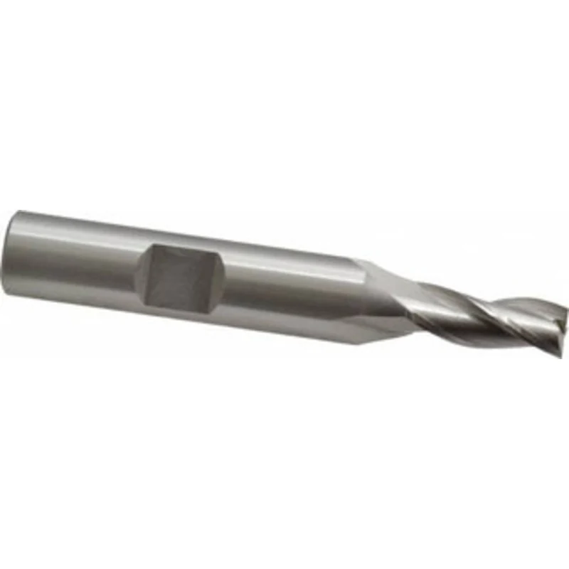 OSG 1/4, 5/8 LOC, 3/8 Shank Diam, 2-7/16 OAL, 3 Flute, Cobalt Square End Mill Single End, Uncoated, Spiral Flute, 30 ...